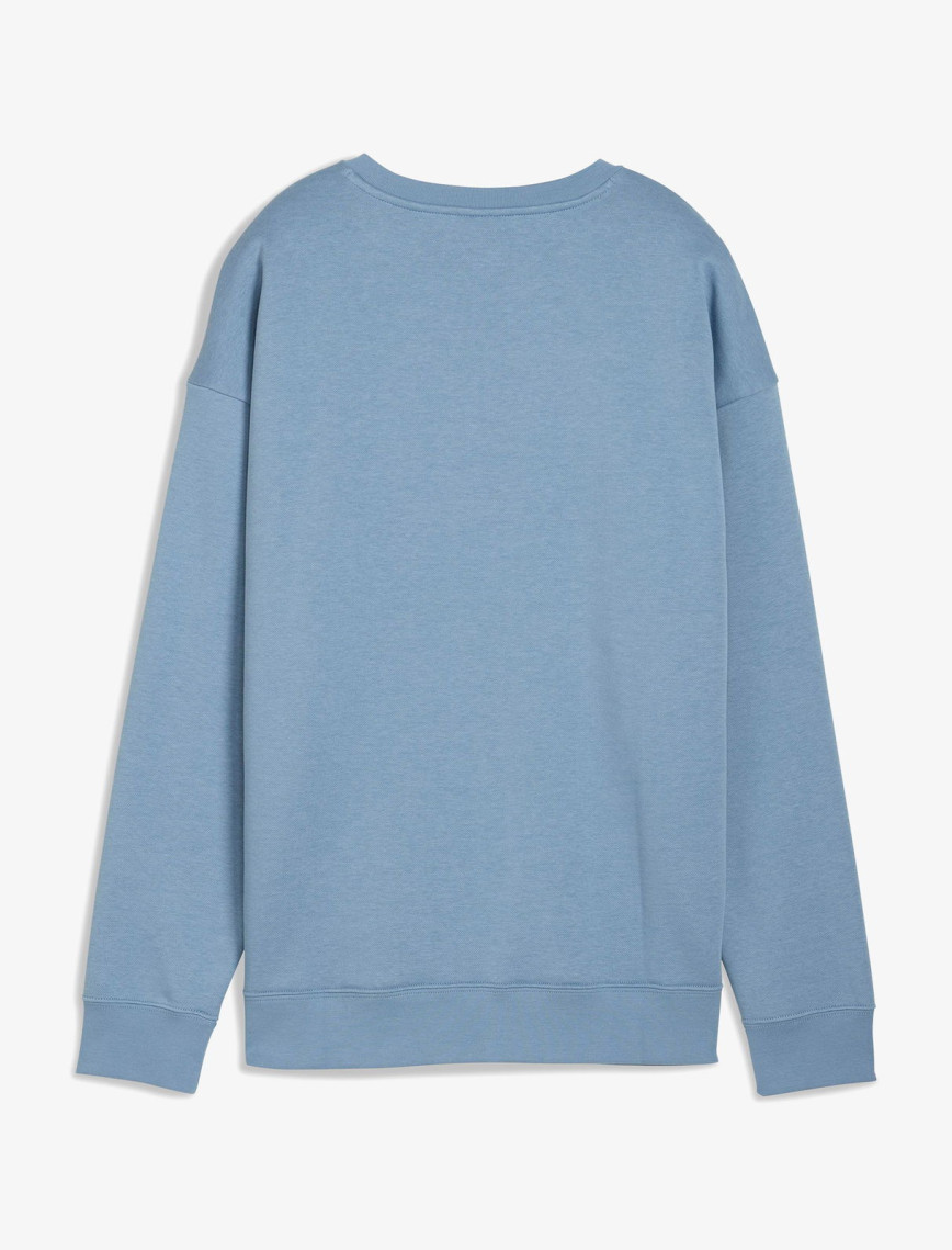 Puma Essential Small Logo Relaxed Crew Kadın Mavi Sweatshirt