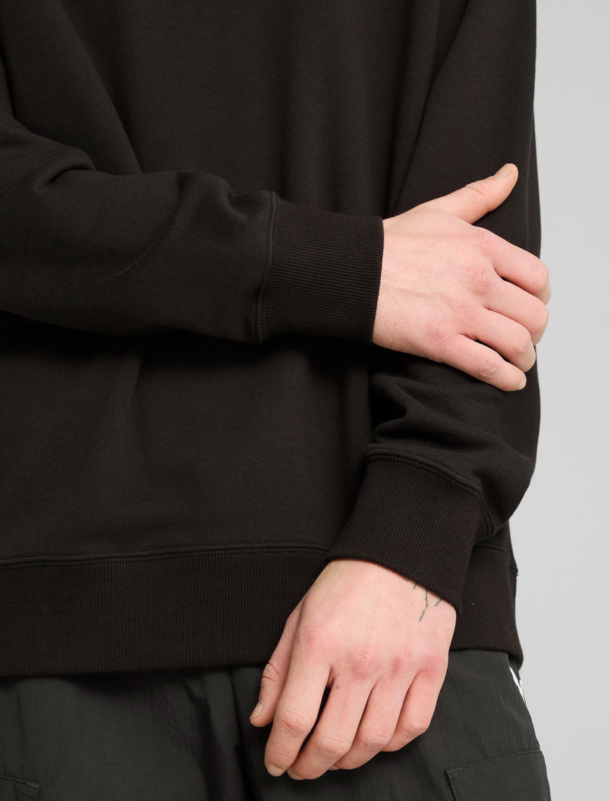 Puma Wardrobe Essential Relaxed Crew Erkek Siyah Sweatshirt