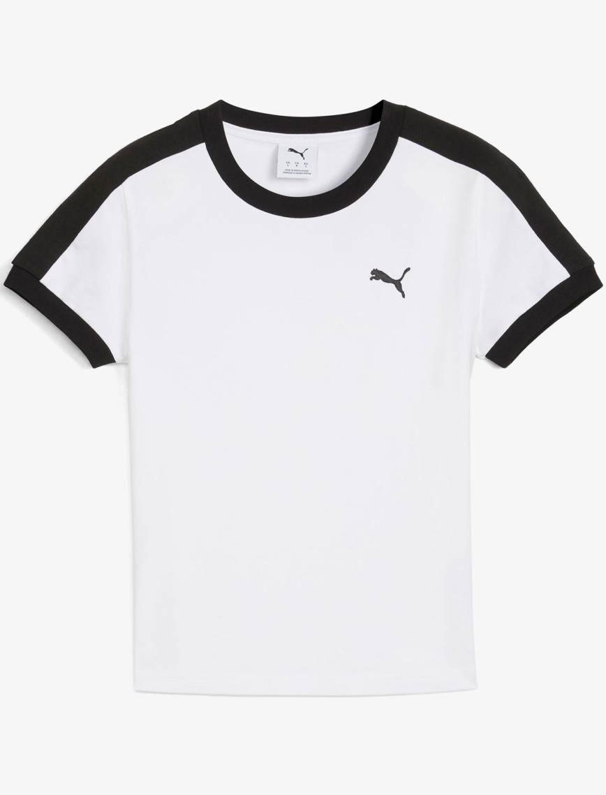 Puma T7 Slim Kadın Beyaz T-Shirt Puma T7 Slim Kadın Beyaz T-Shirt