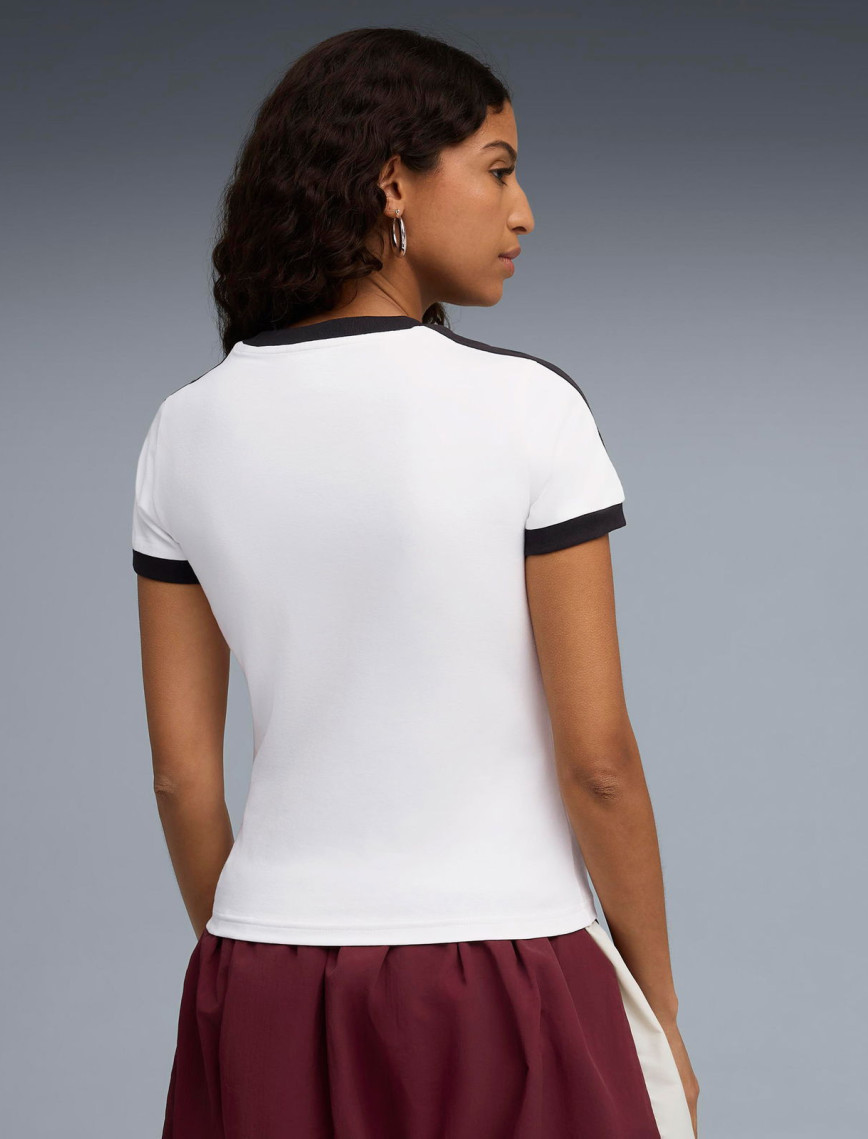 Puma T7 Slim Kadın Beyaz T-Shirt Puma T7 Slim Kadın Beyaz T-Shirt