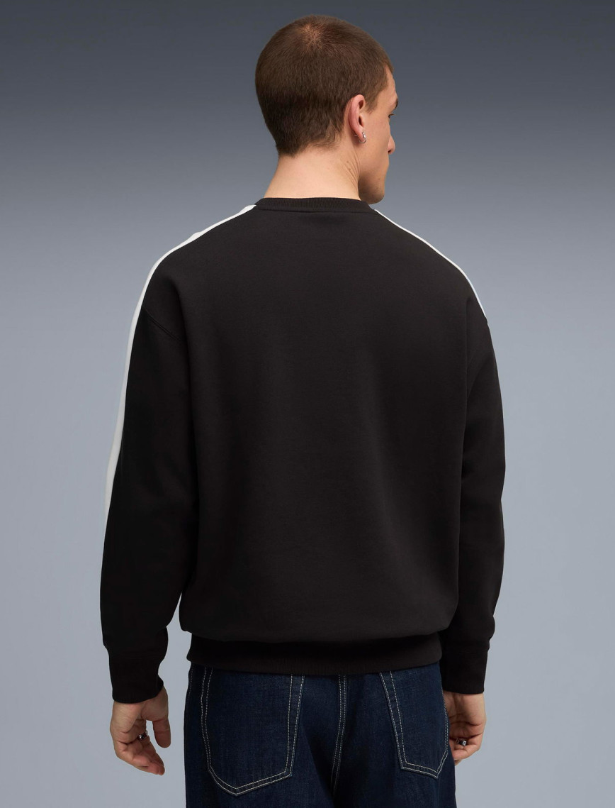 Puma T7 Relaxed Crew Erkek Siyah Sweatshirt Puma T7 Relaxed Crew Erkek Siyah Sweatshirt