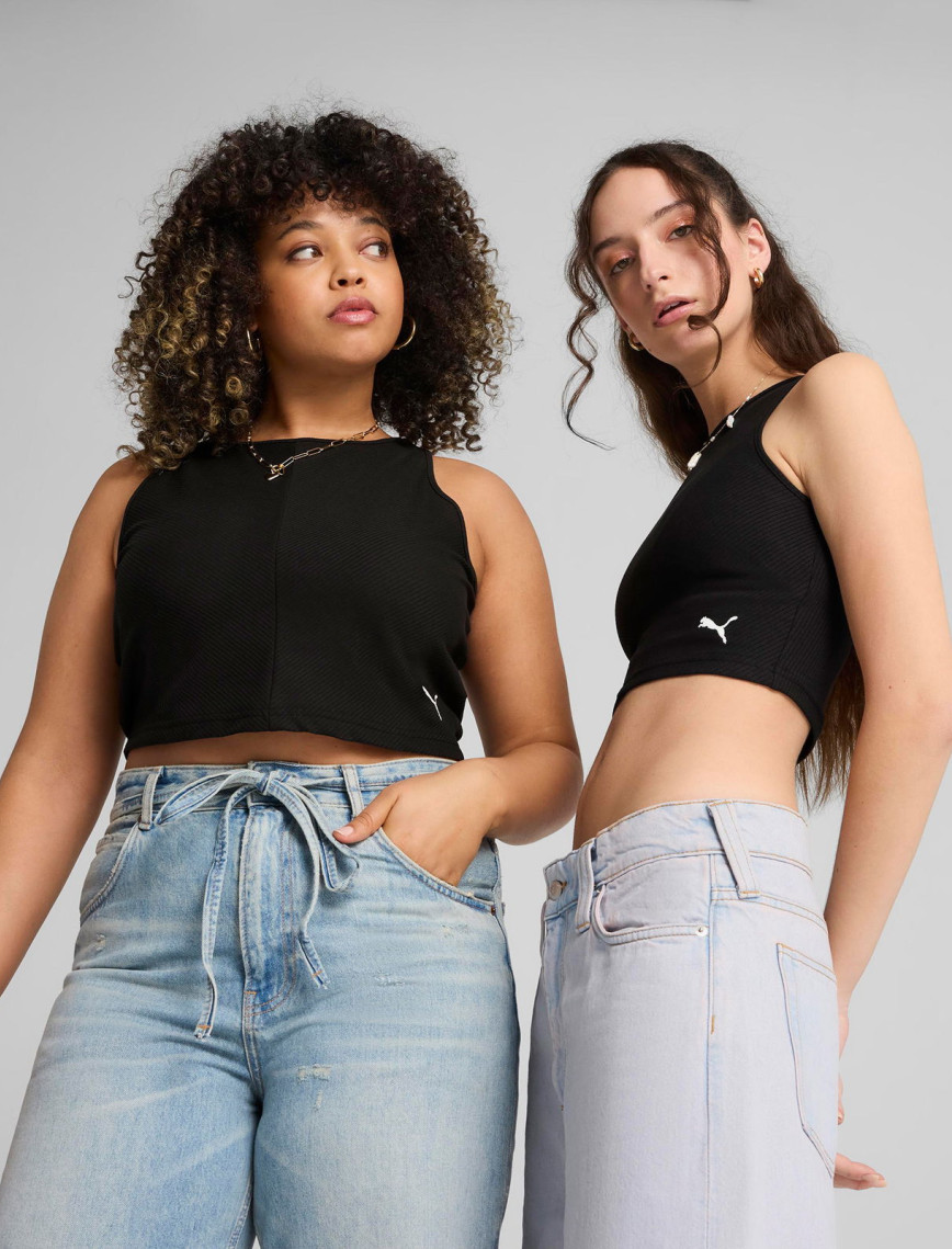 Puma Wardrobe Essential Ribbed Crop Top Kadın Siyah T-Shirt Puma Wardrobe Essential Ribbed Crop Top Kadın Siyah T-Shirt