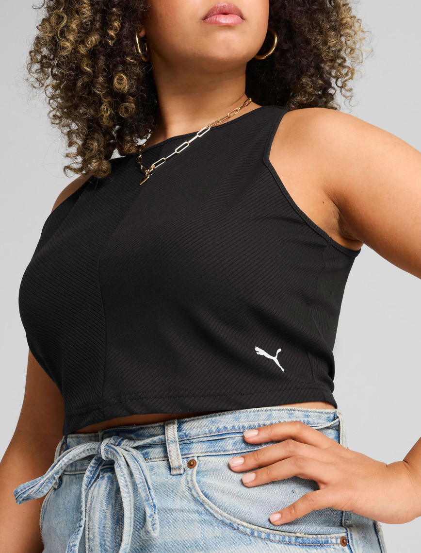 Puma Wardrobe Essential Ribbed Crop Top Kadın Siyah T-Shirt Puma Wardrobe Essential Ribbed Crop Top Kadın Siyah T-Shirt