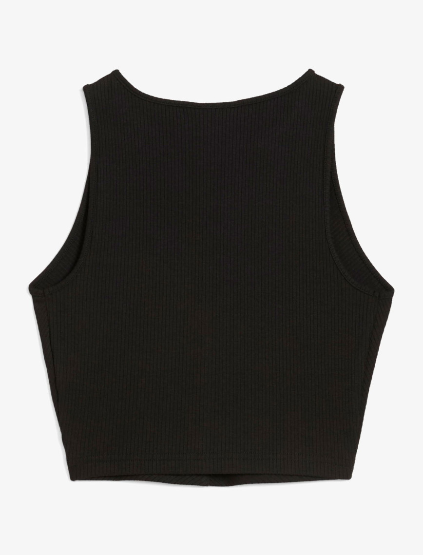 Puma Wardrobe Essential Ribbed Crop Top Kadın Siyah T-Shirt Puma Wardrobe Essential Ribbed Crop Top Kadın Siyah T-Shirt