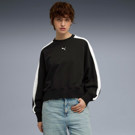 Puma T7 Over-Oversized Crew Kadın Siyah Sweatshirt Puma T7 Over-Oversized Crew Kadın Siyah Sweatshirt