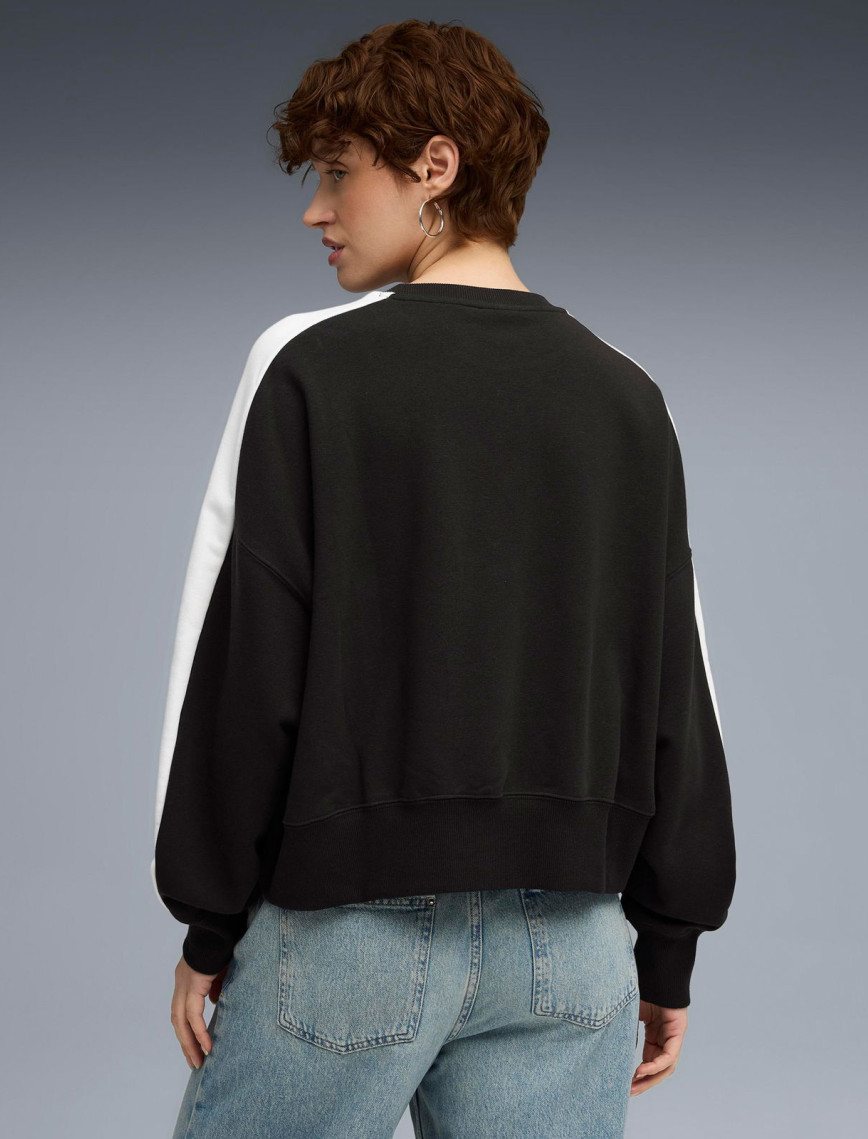 Puma T7 Over-Oversized Crew Kadın Siyah Sweatshirt Puma T7 Over-Oversized Crew Kadın Siyah Sweatshirt