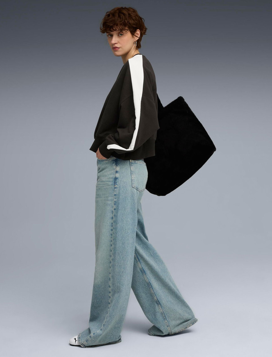 Puma T7 Over-Oversized Crew Kadın Siyah Sweatshirt Puma T7 Over-Oversized Crew Kadın Siyah Sweatshirt