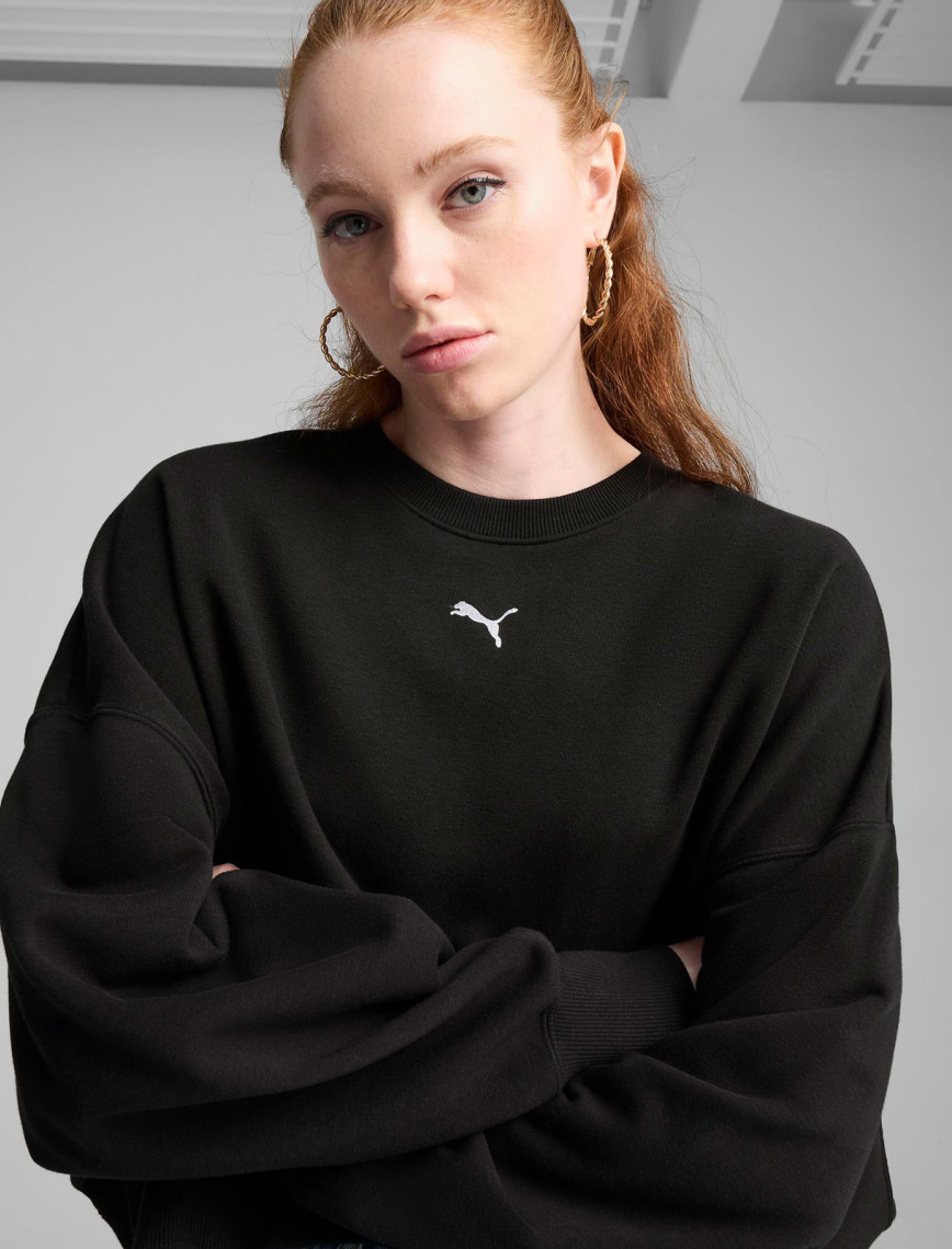 Puma Wardrobe Essential Crew Kadın Siyah Sweatshirt Puma Wardrobe Essential Crew Kadın Siyah Sweatshirt