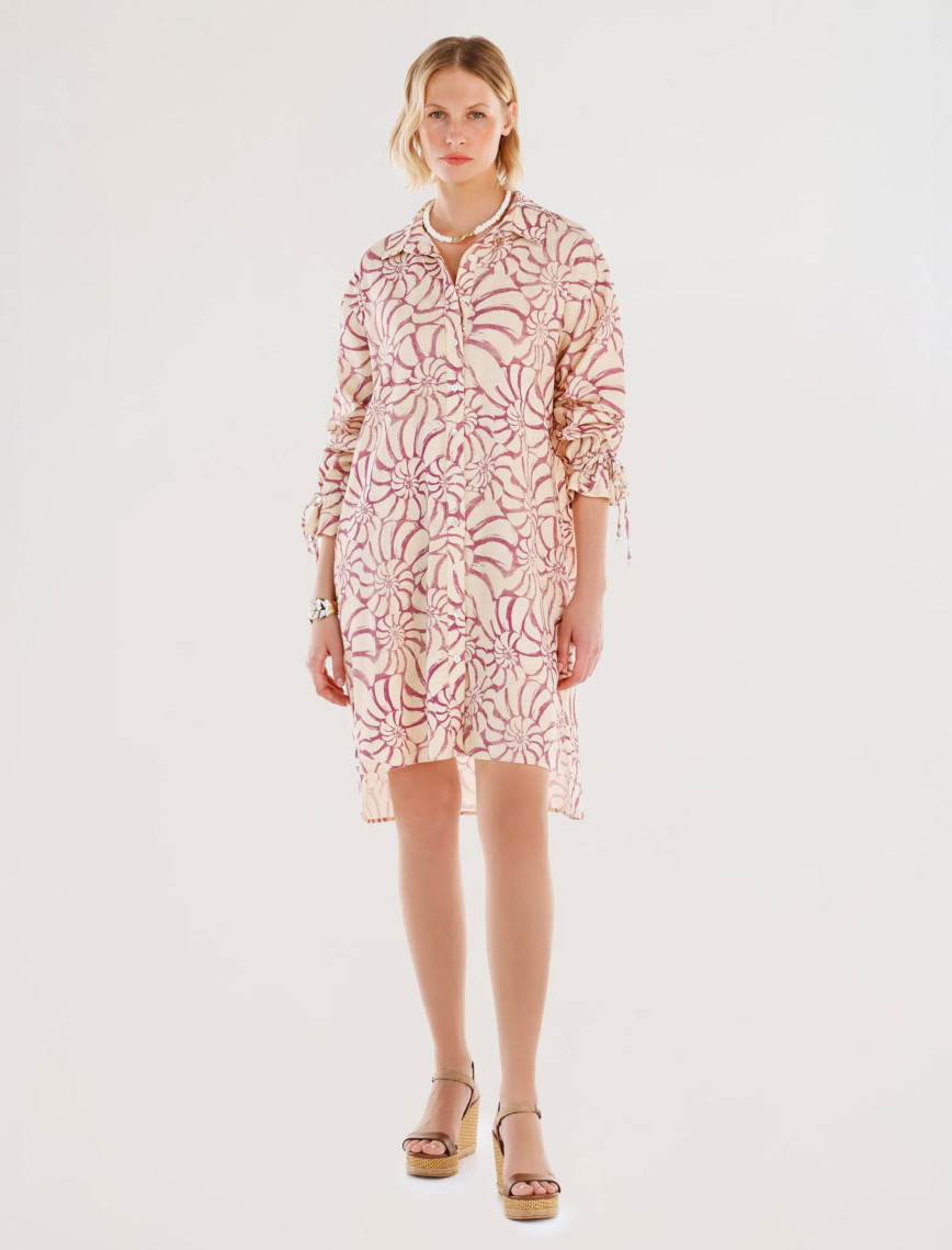 YARGICI Kol Ucu Boncuk Detaylı Uzun Kollu Gömlek Elbise YARGICI Kol Ucu Boncuk Detaylı Uzun Kollu Gömlek Elbise