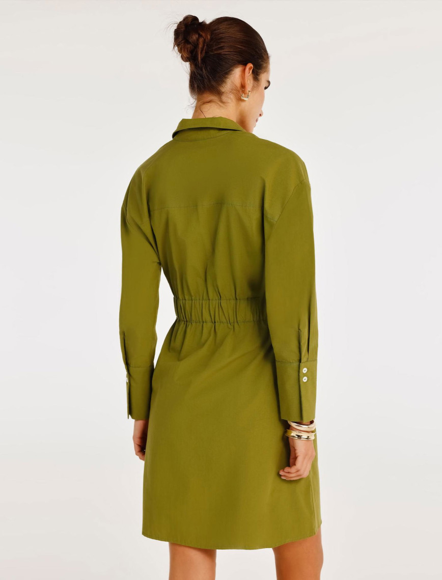 YARGICI Kemer Detaylı Uzun Kollu Gömlek Elbise YARGICI Kemer Detaylı Uzun Kollu Gömlek Elbise