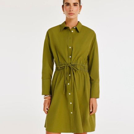 YARGICI Kemer Detaylı Uzun Kollu Gömlek Elbise YARGICI Kemer Detaylı Uzun Kollu Gömlek Elbise