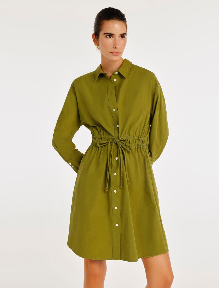 YARGICI Kemer Detaylı Uzun Kollu Gömlek Elbise YARGICI Kemer Detaylı Uzun Kollu Gömlek Elbise