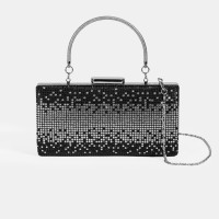 Kadın Siyah Taş Detaylı Gece El Çantası Kadın Siyah Taş Detaylı Gece El Çantası