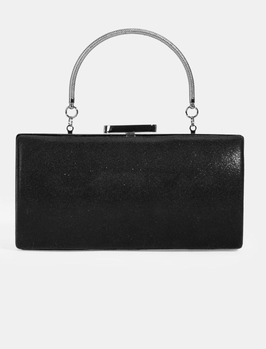 Kadın Siyah Taş Detaylı Gece El Çantası Kadın Siyah Taş Detaylı Gece El Çantası