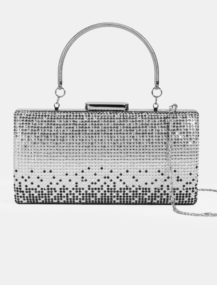 Kadın Siyah Taş Detaylı Gece El Çantası Kadın Siyah Taş Detaylı Gece El Çantası