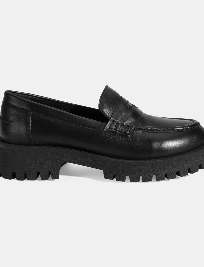 Kadın Siyah Deri Loafer Kadın Siyah Deri Loafer