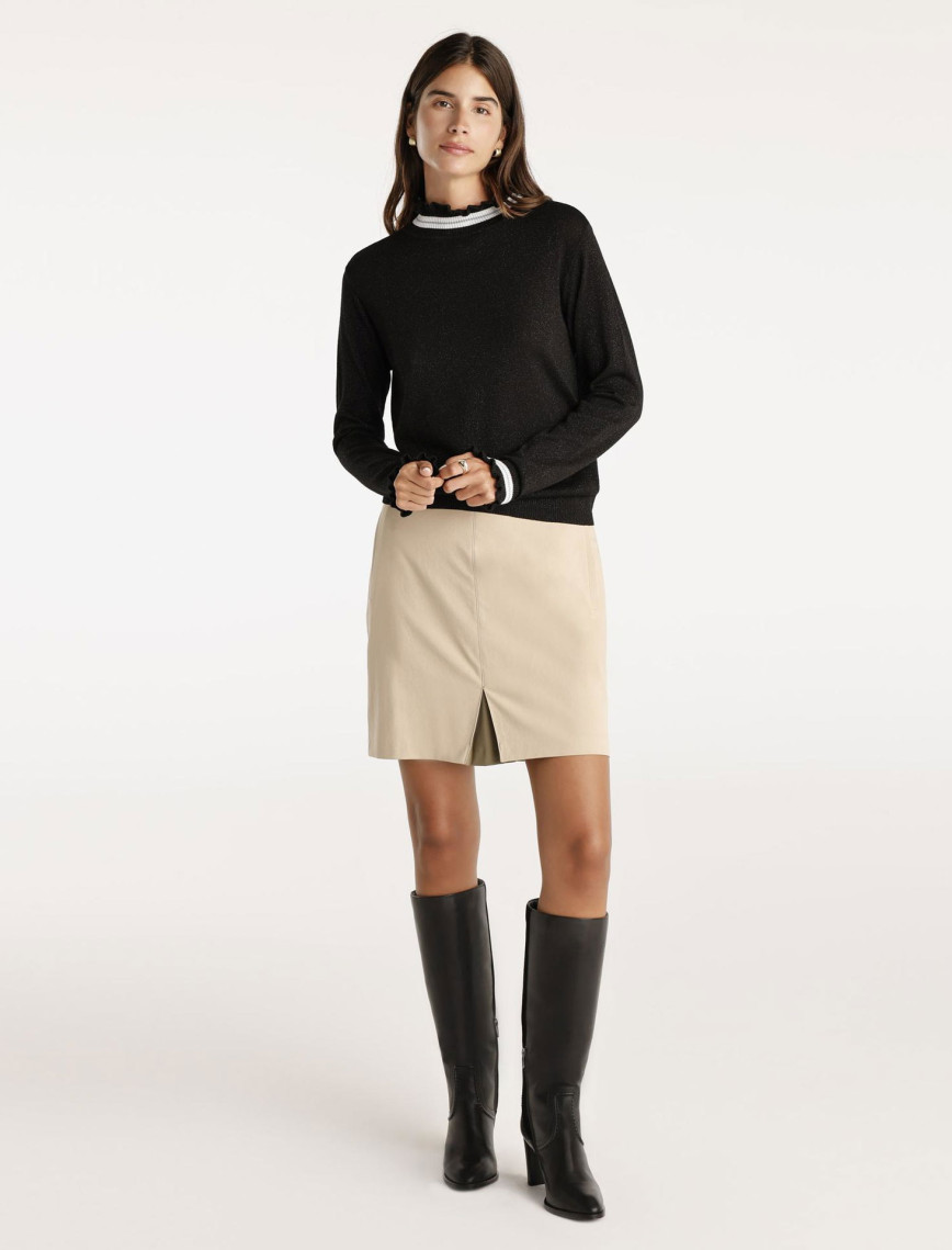 YARGICI Önü Kontrast Detaylı Kısa Etek YARGICI Önü Kontrast Detaylı Kısa Etek