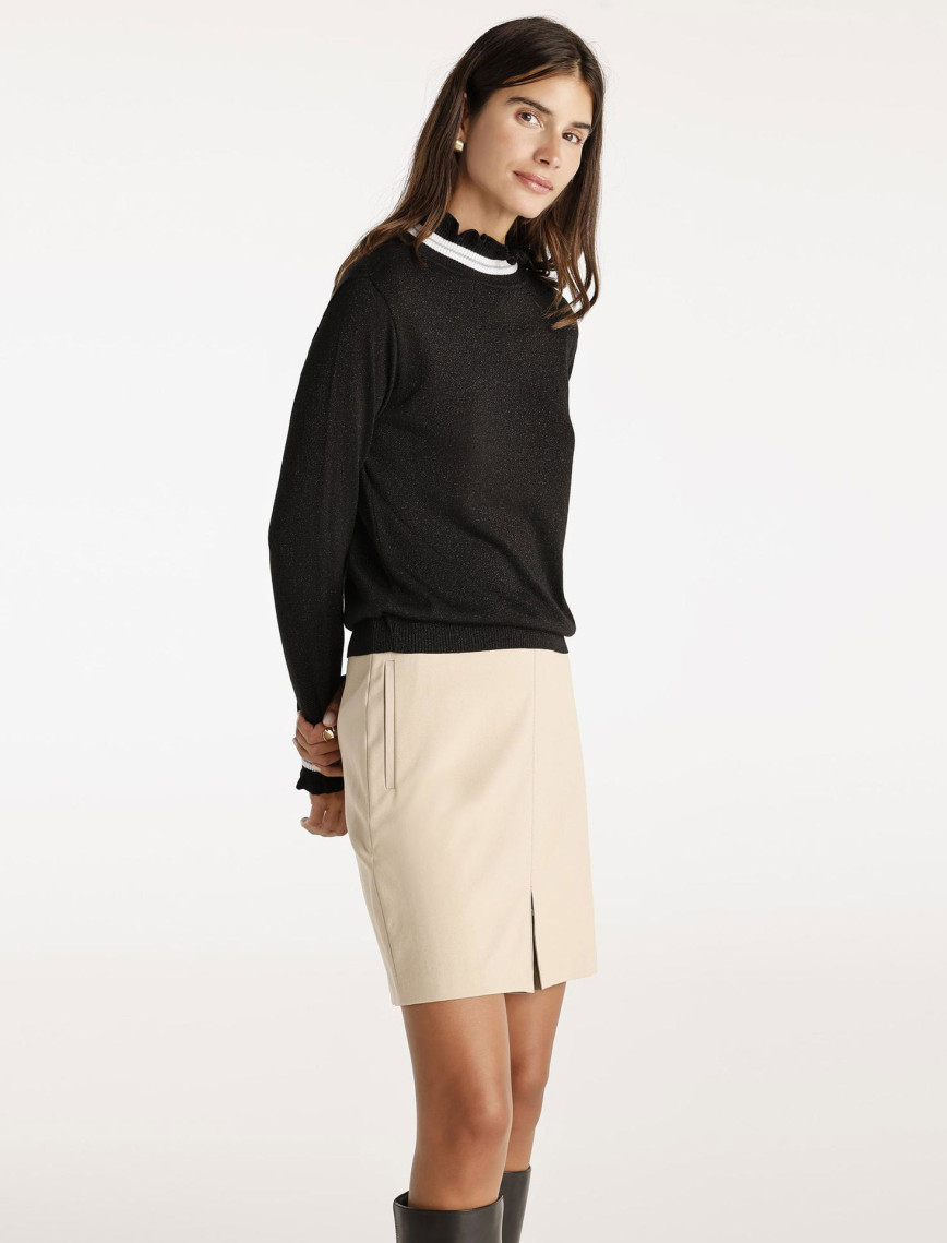 YARGICI Önü Kontrast Detaylı Kısa Etek YARGICI Önü Kontrast Detaylı Kısa Etek