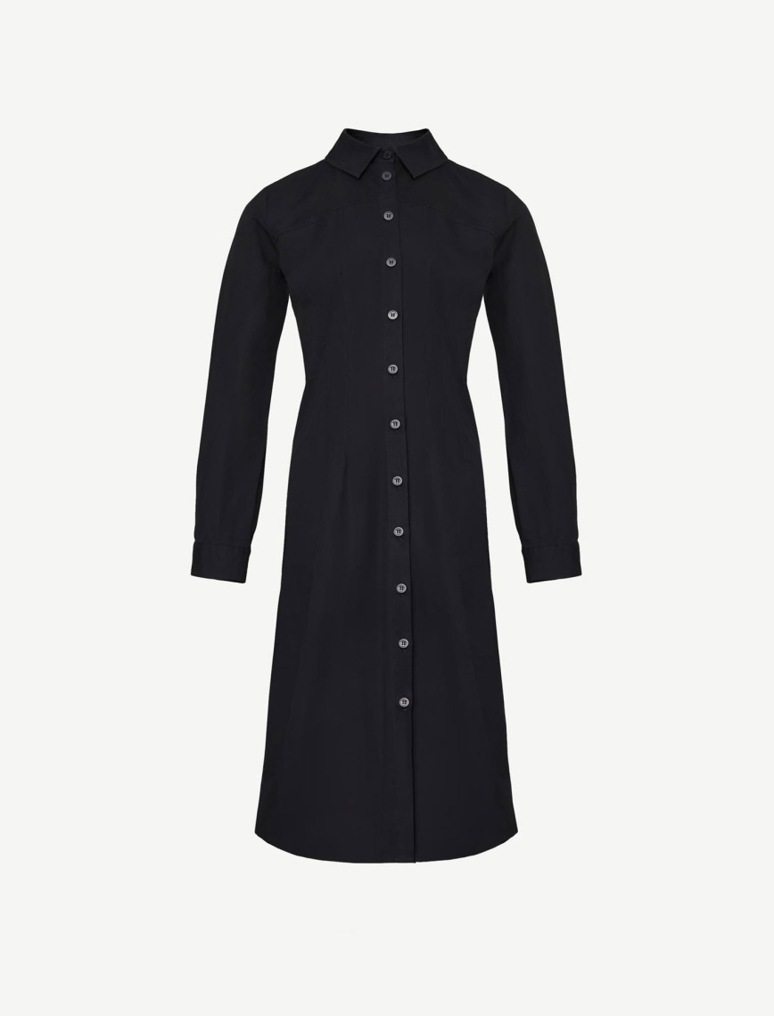 YARGICI Pens Detaylı Uzun Kollu Gömlek Elbise YARGICI Pens Detaylı Uzun Kollu Gömlek Elbise