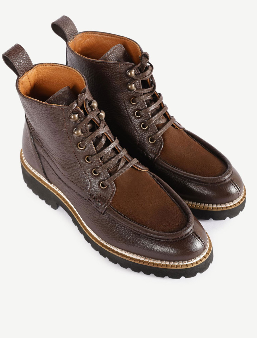 YARGICI Tay Tüyü Detaylı Deri Bot YARGICI Tay Tüyü Detaylı Deri Bot