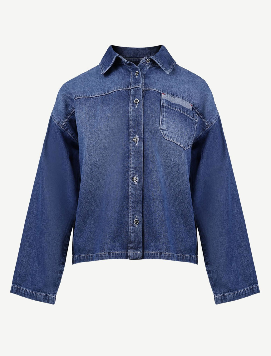 YARGICI Çift Cep Detaylı Denim Gömlek YARGICI Çift Cep Detaylı Denim Gömlek