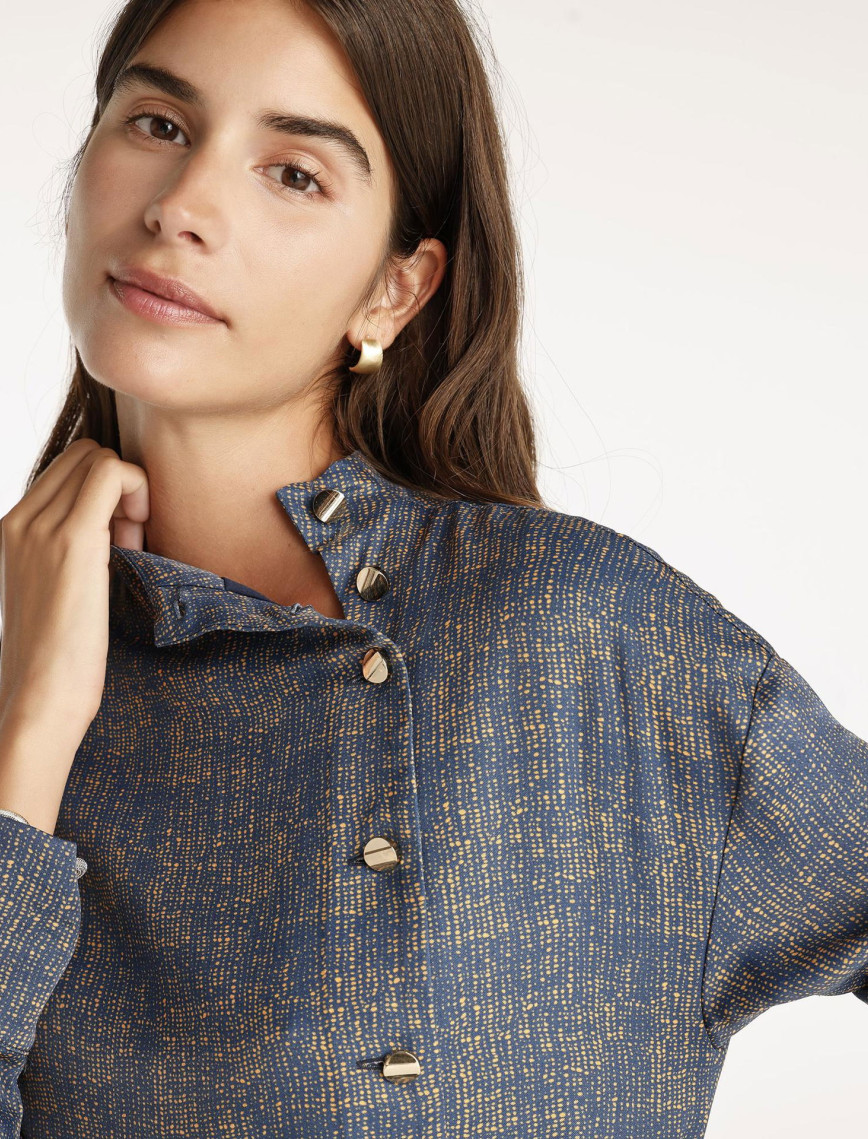 YARGICI Yüksek Yaka Kuşalı Uzun Kollu Midi Boy Elbise YARGICI Yüksek Yaka Kuşalı Uzun Kollu Midi Boy Elbise