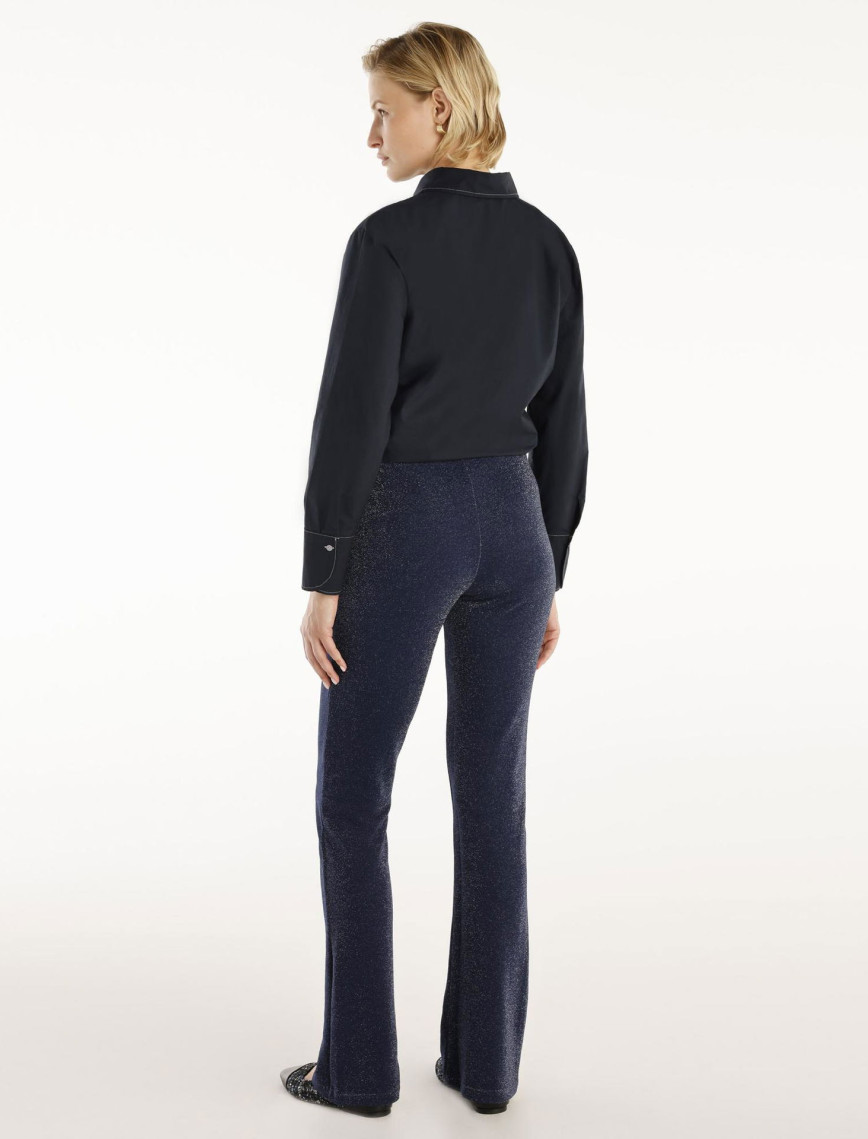 YARGICI Önü Dikişli Simli Geniş Paça Pantolon YARGICI Önü Dikişli Simli Geniş Paça Pantolon