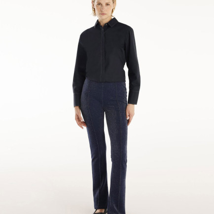 YARGICI Önü Dikişli Simli Geniş Paça Pantolon YARGICI Önü Dikişli Simli Geniş Paça Pantolon