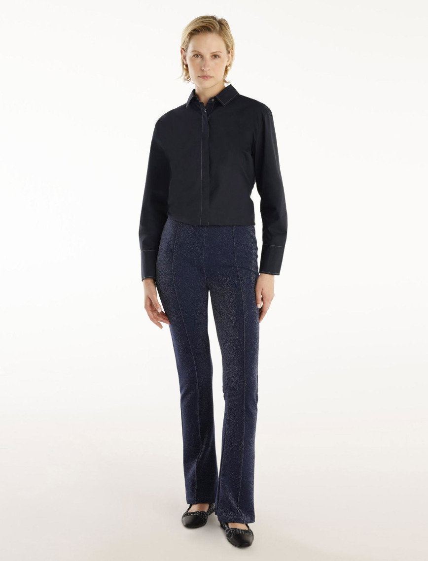 Önü Dikişli Simli Geniş Paça Pantolon Önü Dikişli Simli Geniş Paça Pantolon