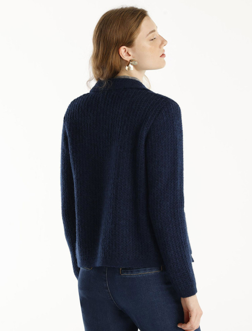 Ceket Yakalı Triko Hırka Ceket Yakalı Triko Hırka