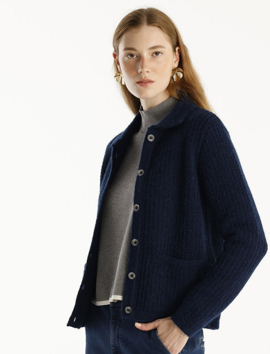 Ceket Yakalı Triko Hırka Ceket Yakalı Triko Hırka