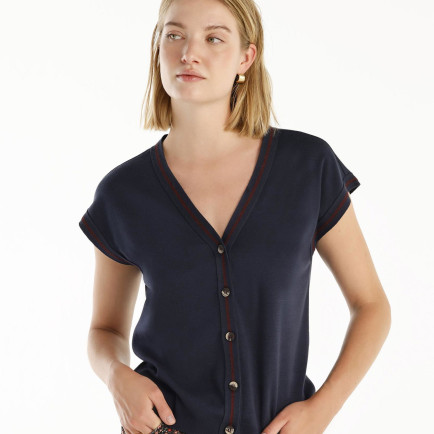 YARGICI V- Yakalı Kısa Kollu Triko YARGICI V- Yakalı Kısa Kollu Triko