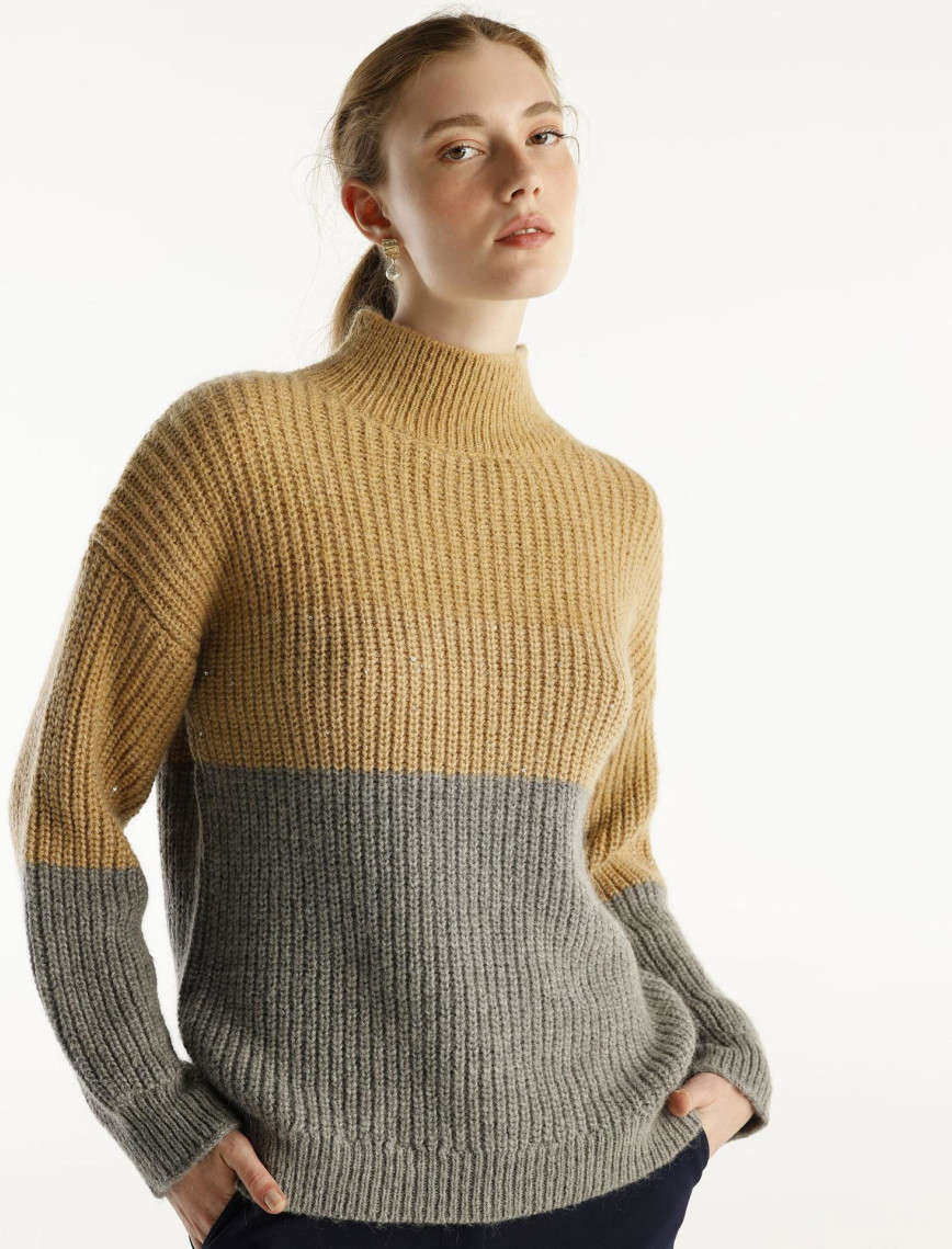 YARGICI Renk Bloklu Kazak YARGICI Renk Bloklu Kazak