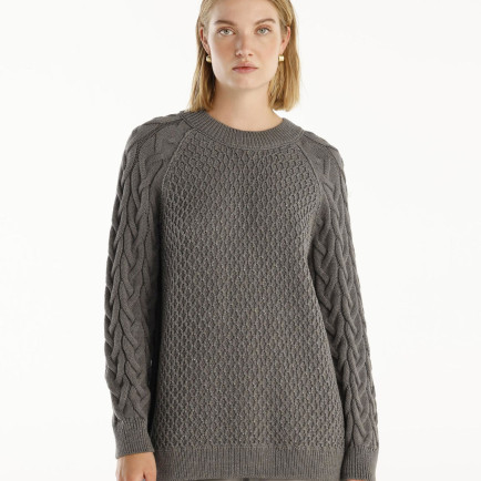 YARGICI Bisiklet Yakalı Simli Örgülü Kazak YARGICI Bisiklet Yakalı Simli Örgülü Kazak