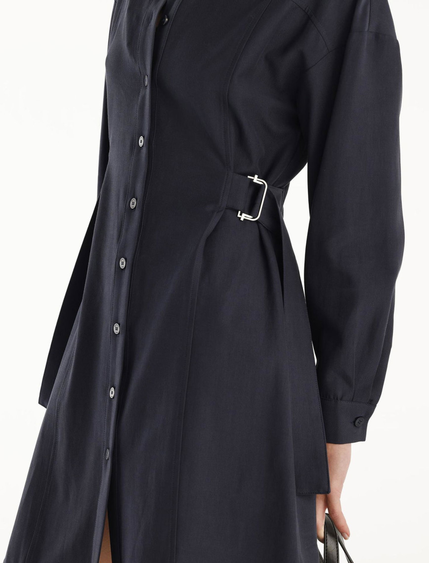 YARGICI Kemer Detaylı Uzun Kollu Hakim Yaka Kısa Gömlek Elbise YARGICI Kemer Detaylı Uzun Kollu Hakim Yaka Kısa Gömlek Elbise