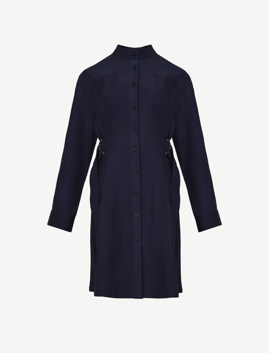 YARGICI Kemer Detaylı Uzun Kollu Hakim Yaka Kısa Gömlek Elbise YARGICI Kemer Detaylı Uzun Kollu Hakim Yaka Kısa Gömlek Elbise