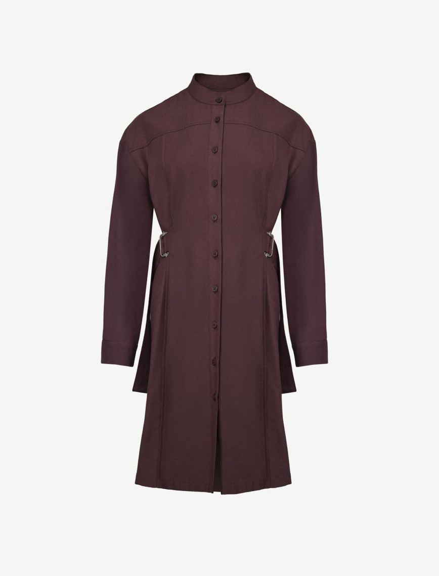 YARGICI Kemer Detaylı Uzun Kollu Hakim Yaka Kısa Gömlek Elbise YARGICI Kemer Detaylı Uzun Kollu Hakim Yaka Kısa Gömlek Elbise