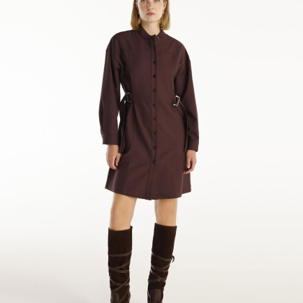 YARGICI Kemer Detaylı Uzun Kollu Hakim Yaka Kısa Gömlek Elbise YARGICI Kemer Detaylı Uzun Kollu Hakim Yaka Kısa Gömlek Elbise