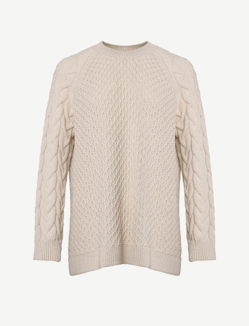 YARGICI Bisiklet Yakalı Simli Örgülü Kazak YARGICI Bisiklet Yakalı Simli Örgülü Kazak