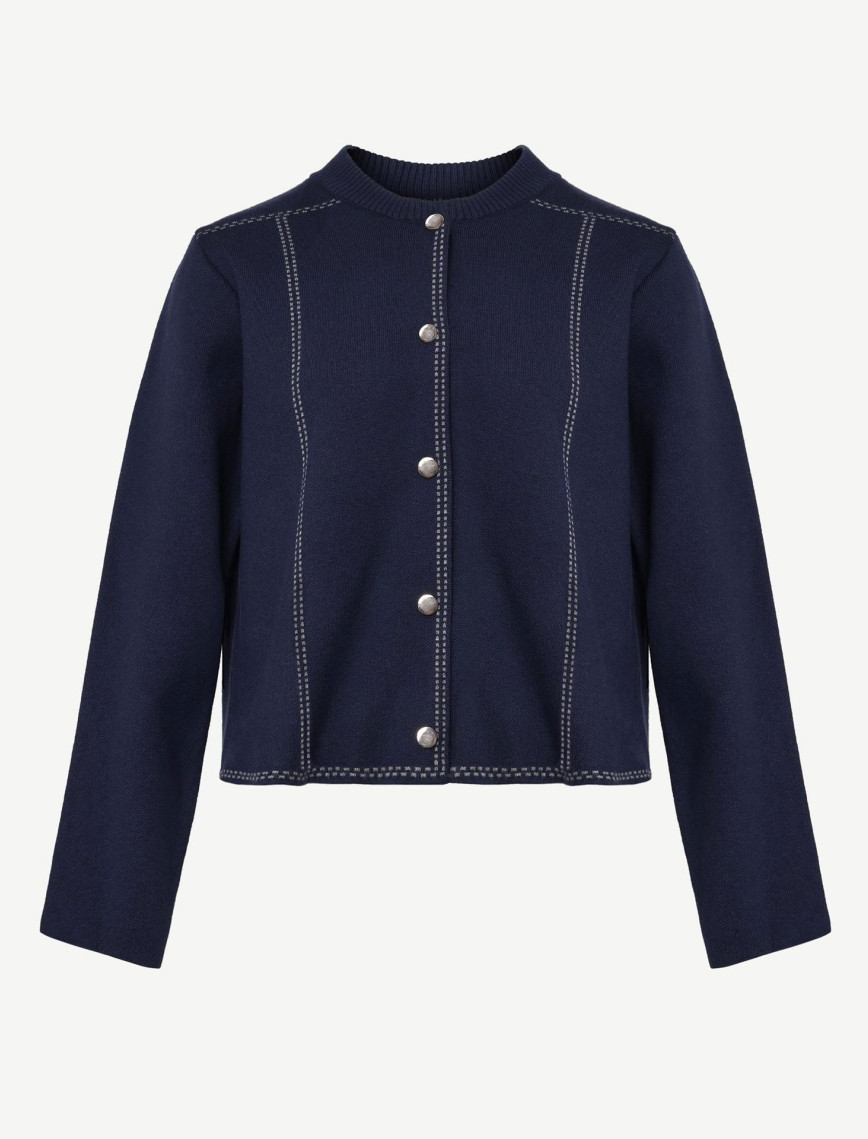 YARGICI Kontrast Detaylı Triko Ceket YARGICI Kontrast Detaylı Triko Ceket