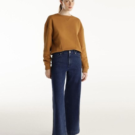 YARGICI Nakış Detaylı Yüksek Bel Geniş Paça Pantolon YARGICI Nakış Detaylı Yüksek Bel Geniş Paça Pantolon