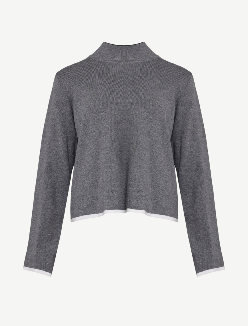 Dik Yakalı Uzun Kollu Kazak Dik Yakalı Uzun Kollu Kazak