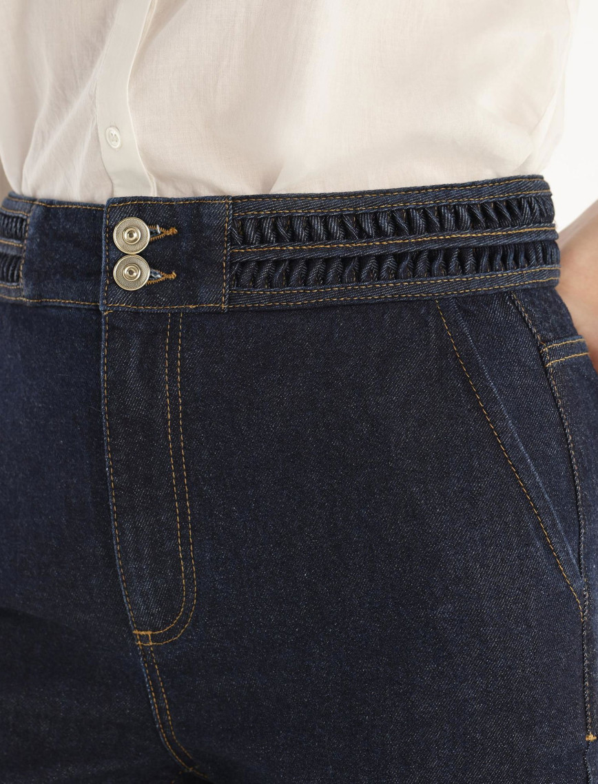 YARGICI Nakış Detaylı Yüksek Bel Denim Pantolon YARGICI Nakış Detaylı Yüksek Bel Denim Pantolon