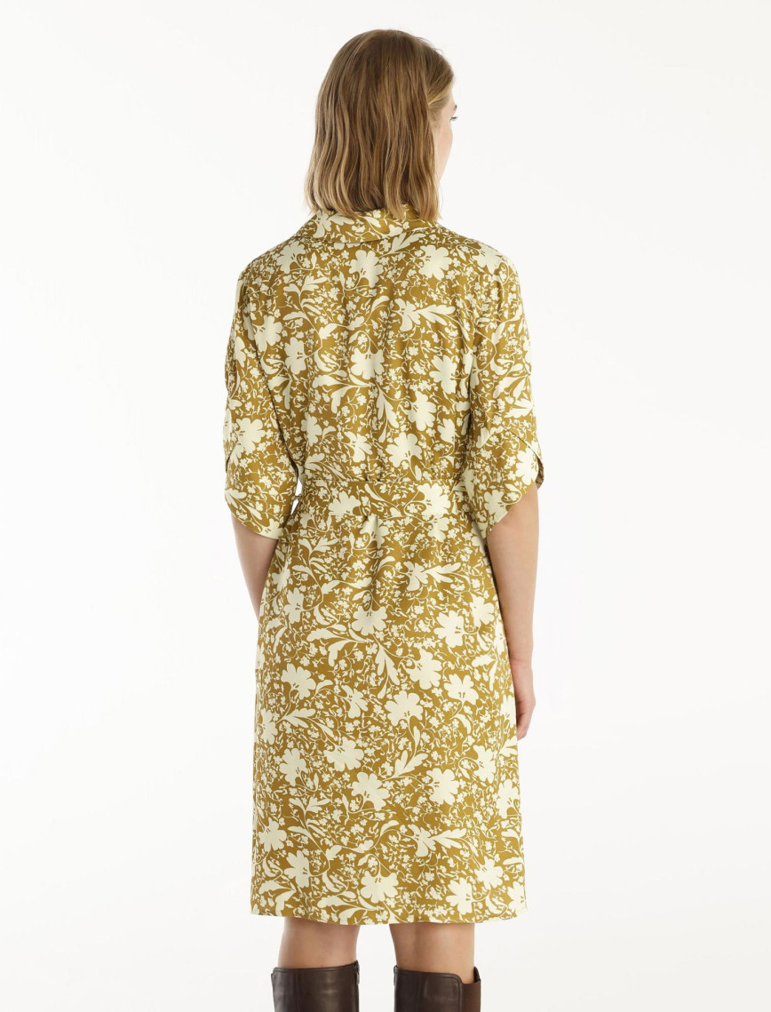 YARGICI Kuşaklı Uzun Kollu Gömlek Elbise YARGICI Kuşaklı Uzun Kollu Gömlek Elbise