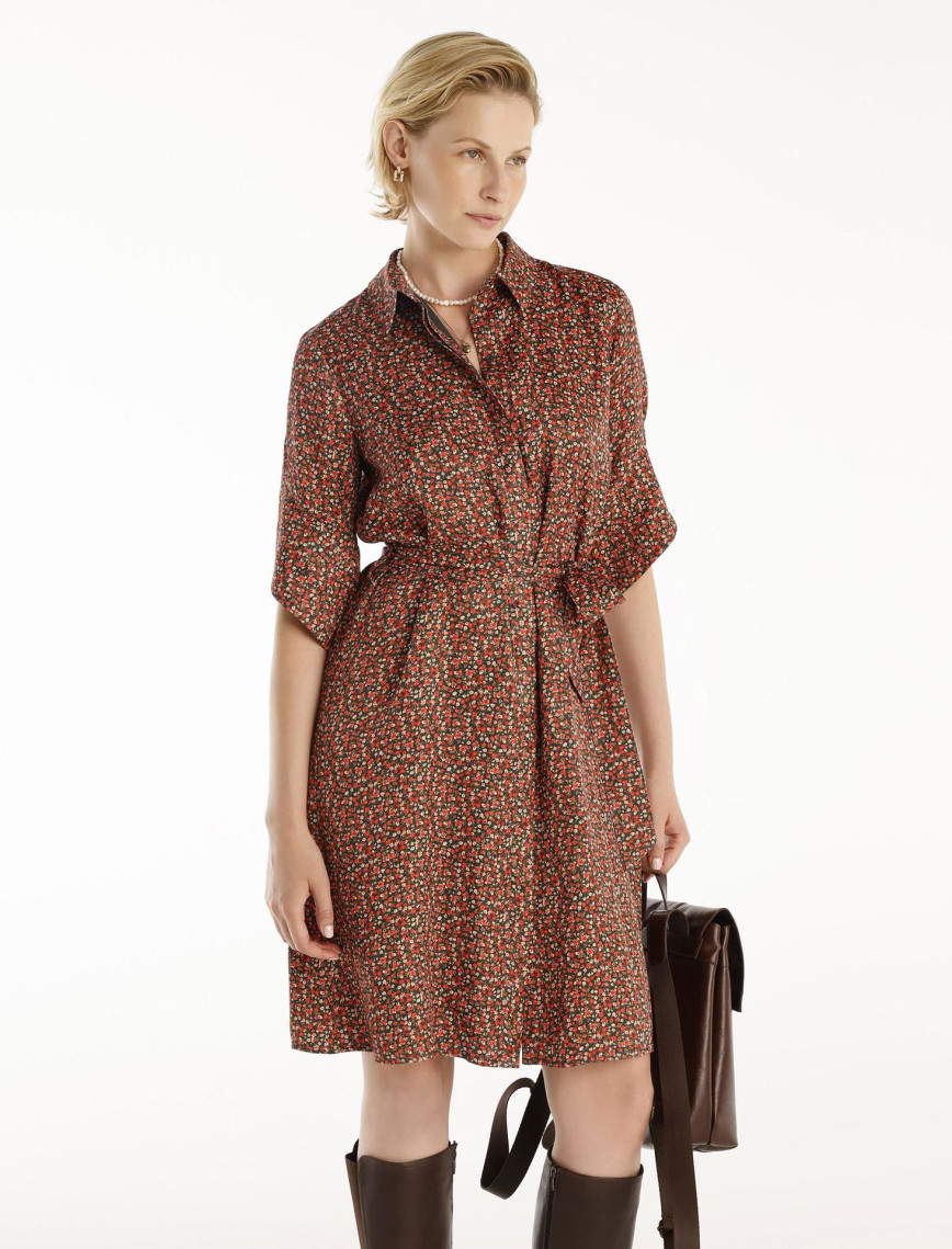 YARGICI Kuşaklı Uzun Kollu Gömlek Elbise YARGICI Kuşaklı Uzun Kollu Gömlek Elbise