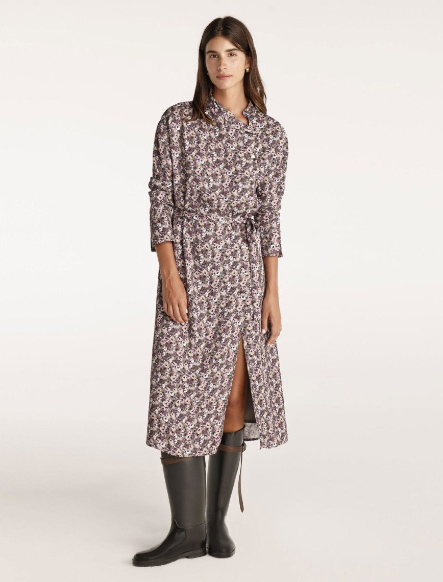 YARGICI Yüksek Yaka Kuşalı Uzun Kollu Midi Boy Elbise YARGICI Yüksek Yaka Kuşalı Uzun Kollu Midi Boy Elbise