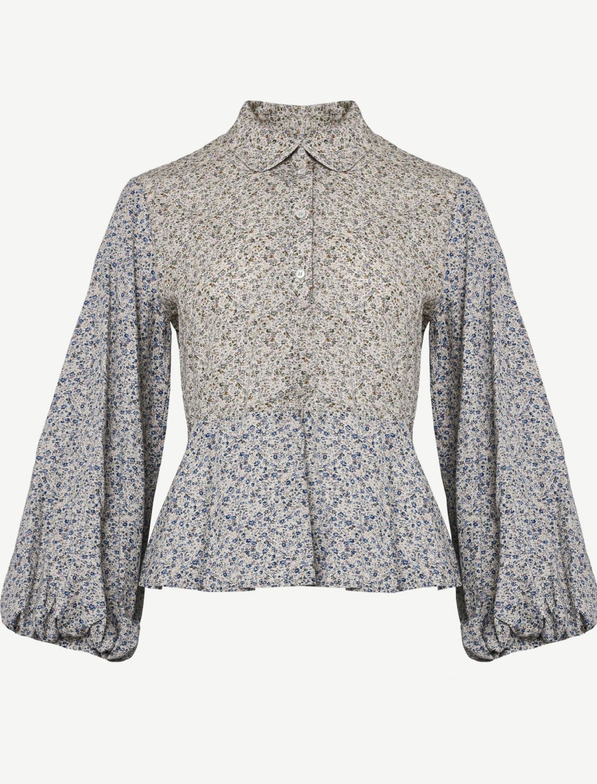 YARGICI Yarım Patlı Balon Kollu Bluz YARGICI Yarım Patlı Balon Kollu Bluz