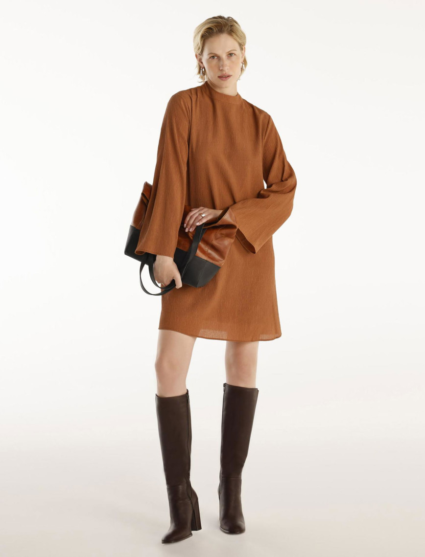 YARGICI Bisiklet Yaka Uzun Kollu Kısa Elbise YARGICI Bisiklet Yaka Uzun Kollu Kısa Elbise