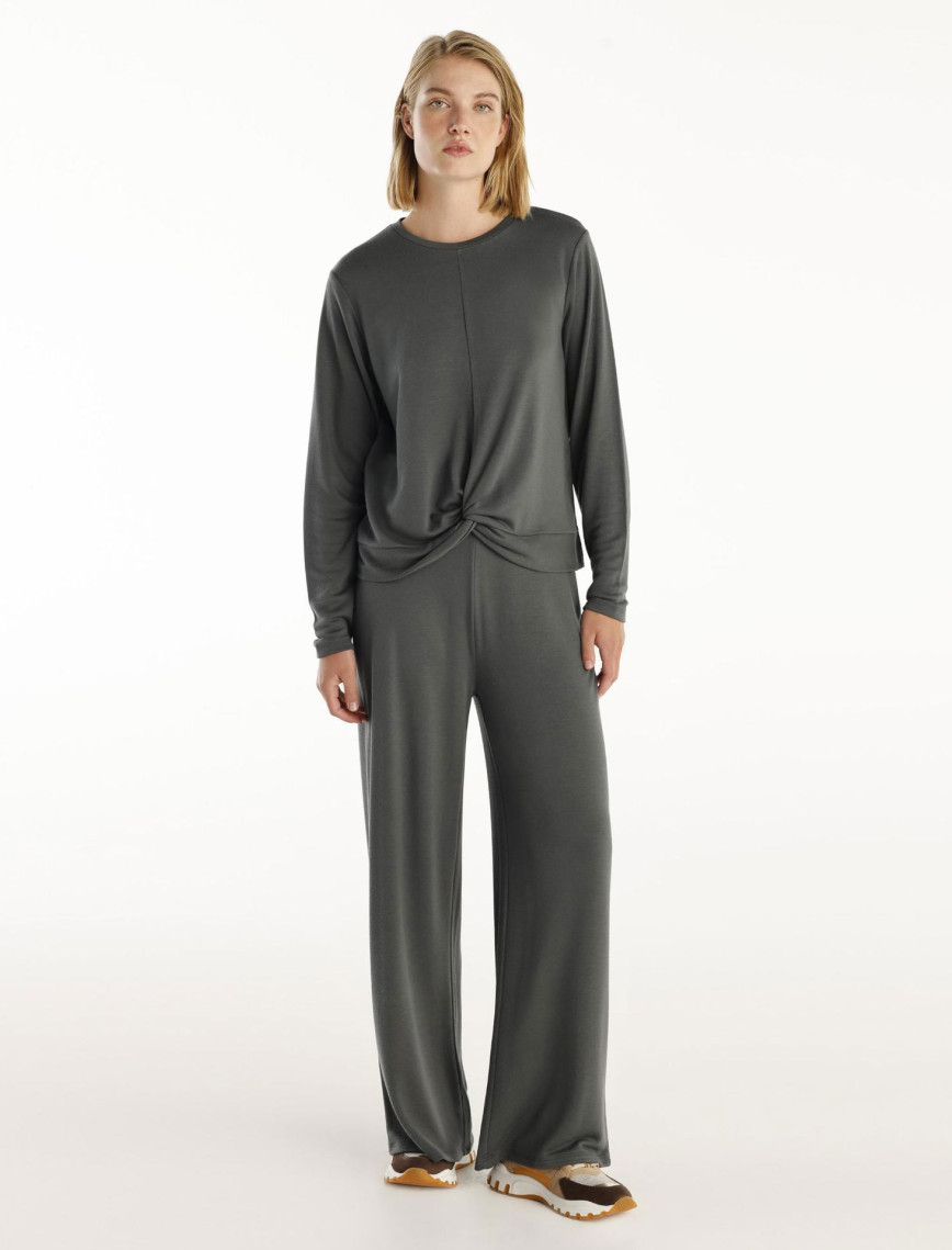 YARGICI Uzun Kollu Önü Büzgü Detaylı T-Shirt