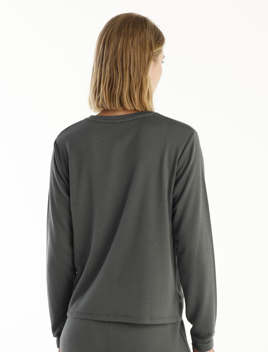 YARGICI Uzun Kollu Önü Büzgü Detaylı T-Shirt